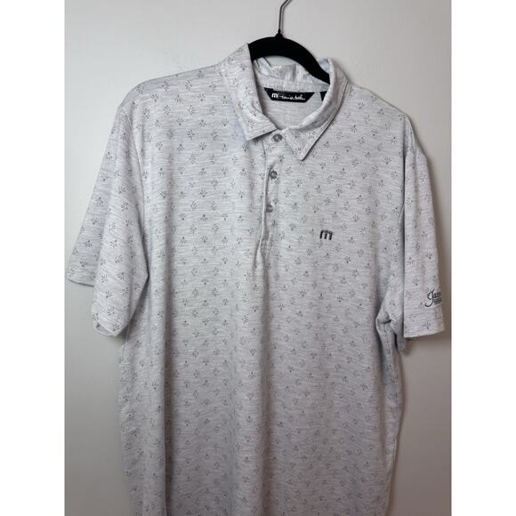 Travis Mathew Golf Polo Shirt Mens Size XL Gray Allover Print Lightweight - Picture 6 of 14